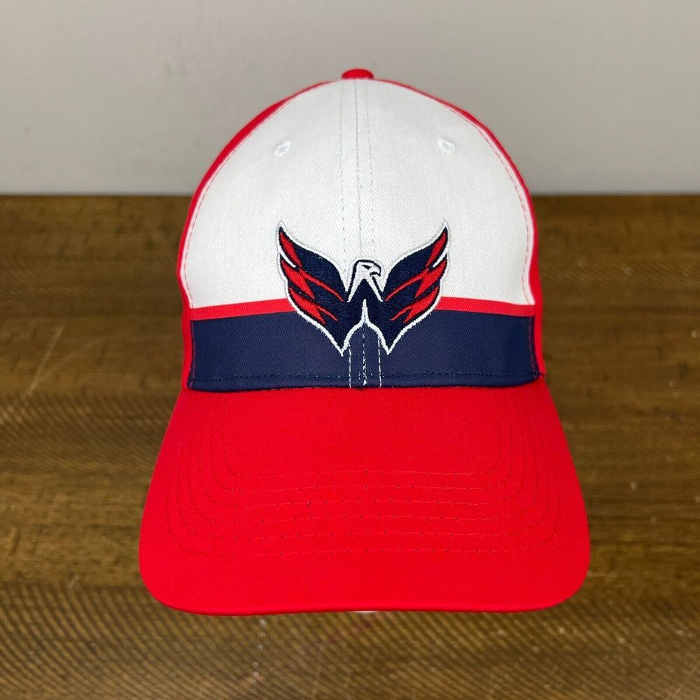 Washington Capitals Hat Red Striped NHL Snap‎ Back Hockey Cap Adjustable OSFA